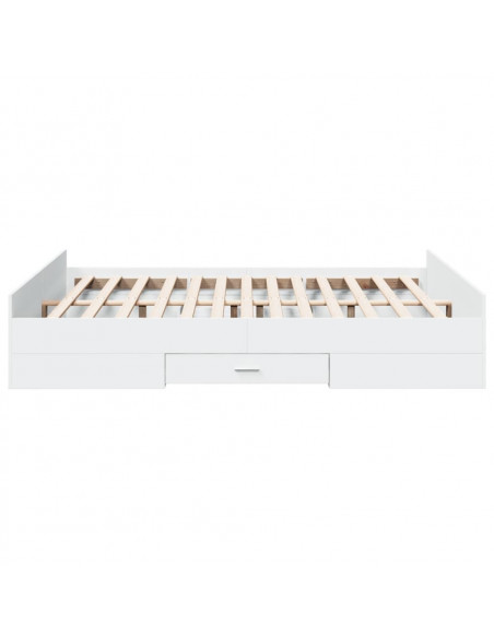 Giroletto con Cassetti Bianco 150x200 cm in Legno Multistrato
