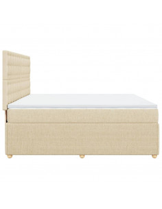 Giroletto a Molle con Materasso Crema 180x200 cm in Tessuto 2