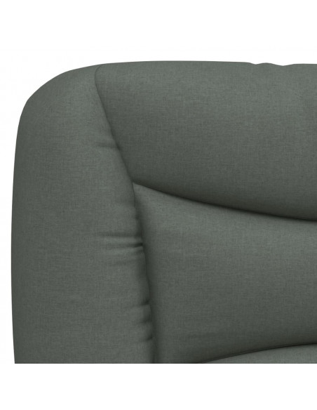 Giroletto con Testiera Grigio Scuro 80x200 cm in Tessuto
