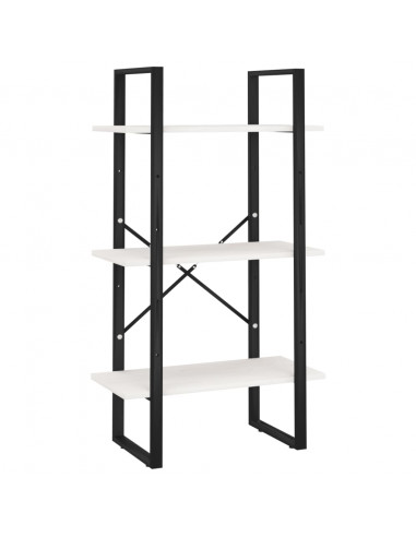 Scaffale Bianco 60x30x105 cm in Legno Massello di Pino