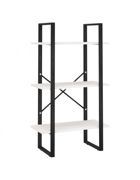Scaffale Bianco 60x30x105 cm in Legno Massello di Pino