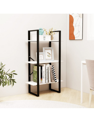 Scaffale Bianco 60x30x105 cm in Legno Massello di Pino