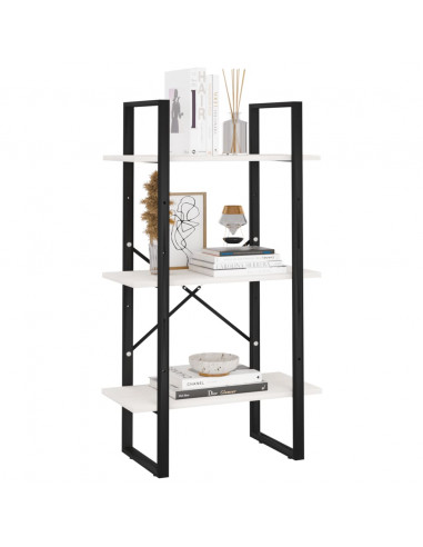 Scaffale Bianco 60x30x105 cm in Legno Massello di Pino