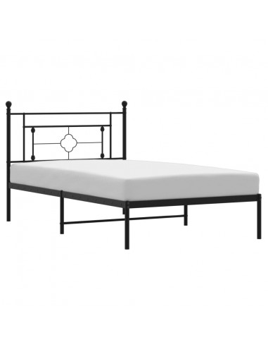 Giroletto con Testiera in Metallo Nero 107x203 cm