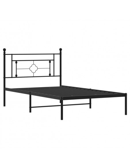 Giroletto con Testiera in Metallo Nero 107x203 cm