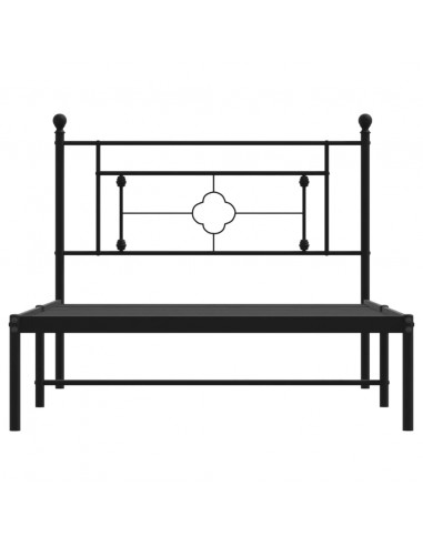 Giroletto con Testiera in Metallo Nero 107x203 cm