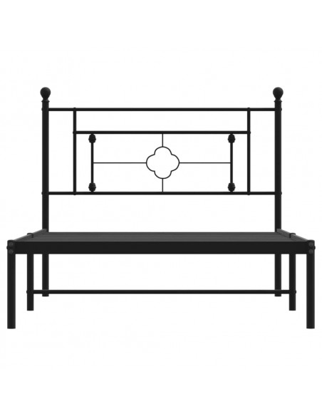 Giroletto con Testiera in Metallo Nero 107x203 cm