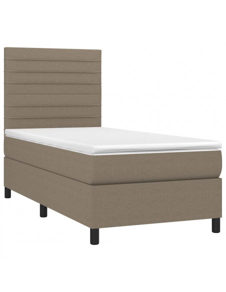 Giroletto a Molle con Materasso Tortora 90x190 cm in Tessuto