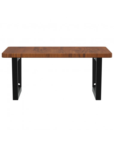 Ripiano a Parete per Lavabo in Acciaio e Massello di Rovere