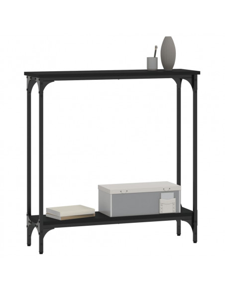 Tavolino Consolle Nero 75x22,5x75 cm in Legno Multistrato