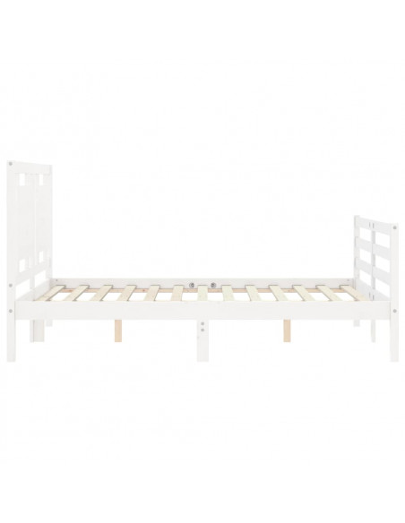 Giroletto con Testiera Bianco 140x200 cm in Legno Massello