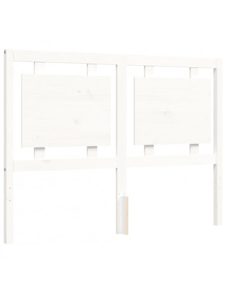Giroletto con Testiera Bianco 140x200 cm in Legno Massello