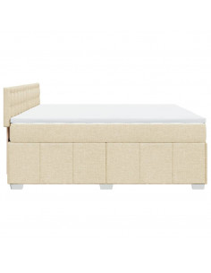 Giroletto a Molle con Materasso Crema 180x200 cm in Tessuto 2