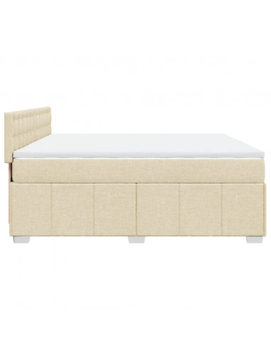 Giroletto a Molle con Materasso Crema 180x200 cm in Tessuto