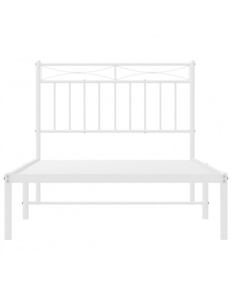 Giroletto con Testiera Metallo Bianco 100x190 cm