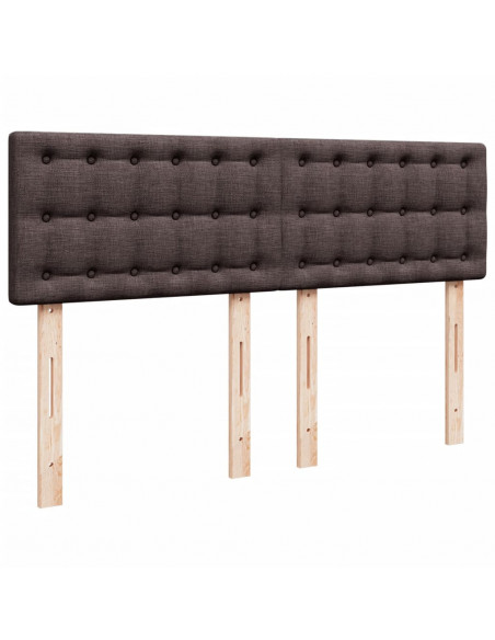 Giroletto a Molle con Materasso Marrone Scuro 160x200cm Tessuto