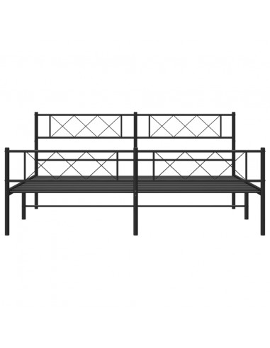 Giroletto con Testiera e Pediera Metallo Nero 183x213 cm