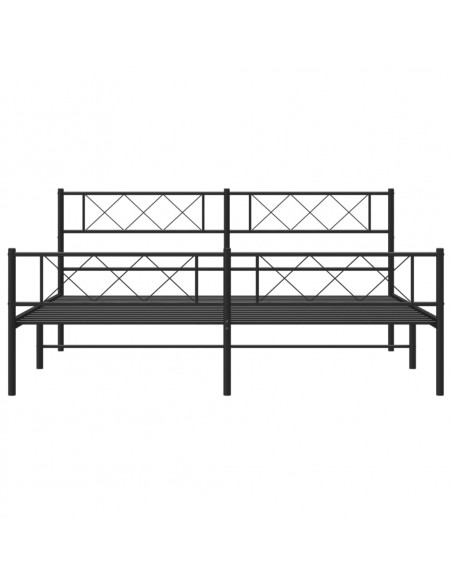Giroletto con Testiera e Pediera Metallo Nero 183x213 cm