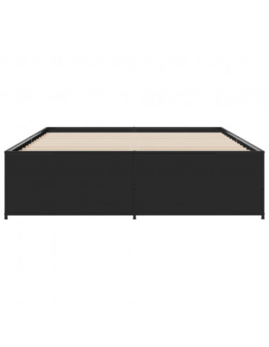 Giroletto Nero 140x200 cm in Legno Multistrato e Metallo