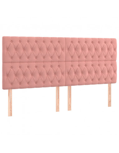 Giroletto con Testiera Rosa 200x200 cm in Velluto