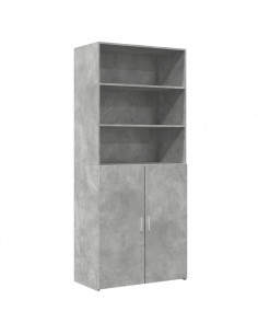 Credenza Grigio Cemento 80x42,5x185 cm in Legno Multistrato 2