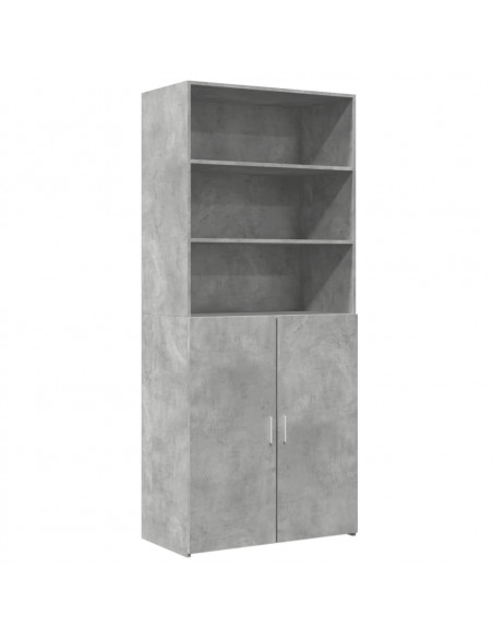 Credenza Grigio Cemento 80x42,5x185 cm in Legno Multistrato