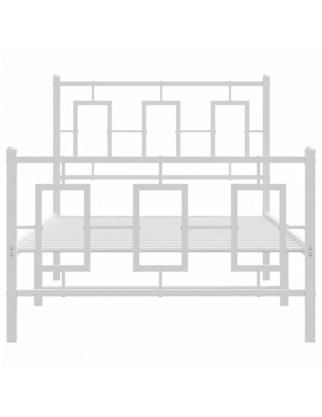 Giroletto con Testiera e Pediera Metallo Bianco 90x190 cm