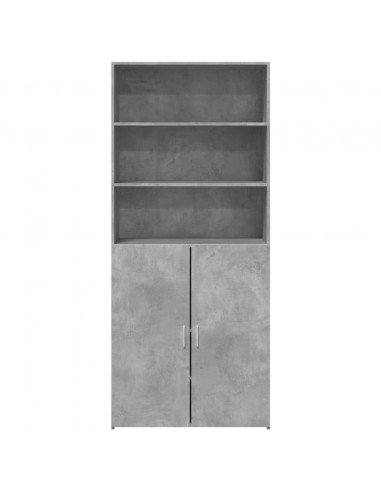 Credenza Grigio Cemento 80x42,5x185 cm in Legno Multistrato