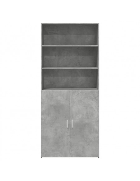 Credenza Grigio Cemento 80x42,5x185 cm in Legno Multistrato