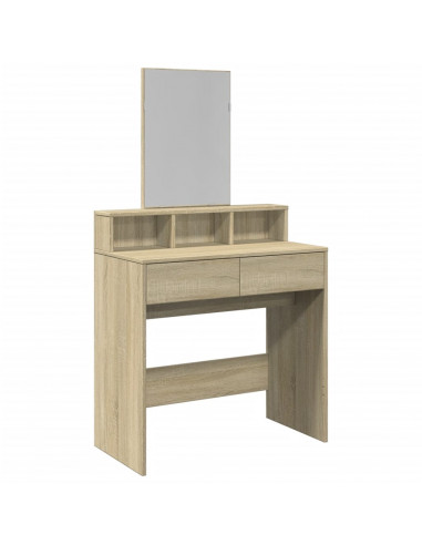 Toeletta con Specchio Rovere Sonoma 80x41x144,5 cm