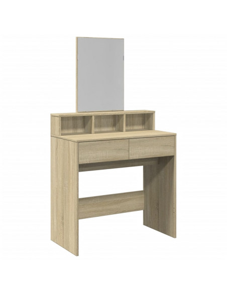 Toeletta con Specchio Rovere Sonoma 80x41x144,5 cm