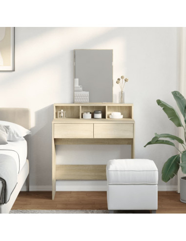 Toeletta con Specchio Rovere Sonoma 80x41x144,5 cm