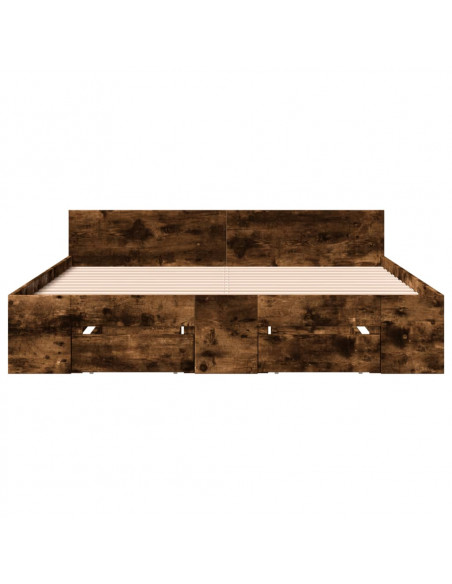 Giroletto con Cassetti Rovere Fumo 120x200 cm Legno Multistrato