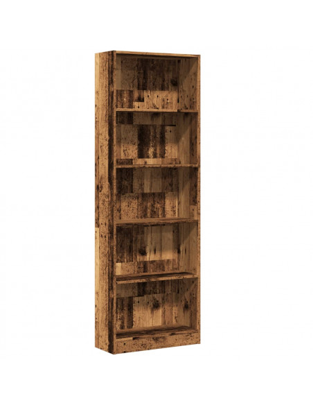 Libreria Legno Antico 60x24x176 cm in Legno Multistrato