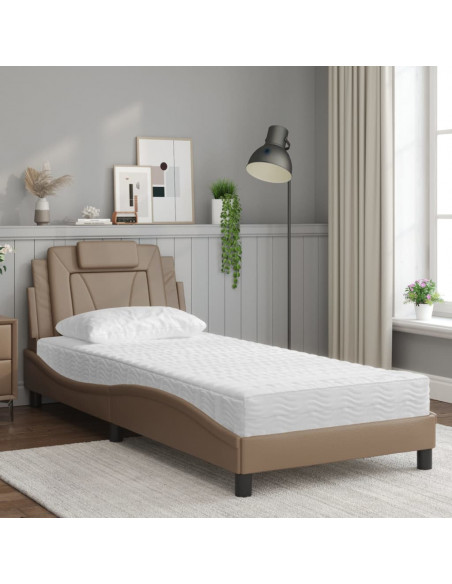 Letto con Materasso Cappuccino 90x200 cm in Similpelle