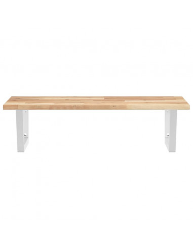 Ripiano a Parete per Lavabo in Acciaio e Massello di Acacia