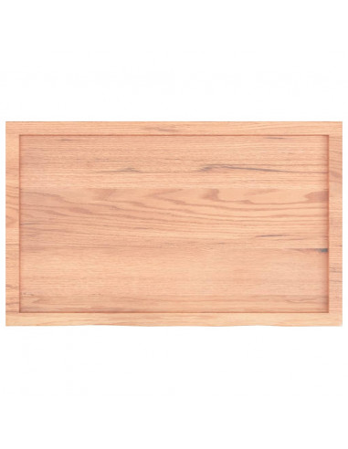 Piano Bagno Marrone 100x60x(2-4) cm Legno Massello Trattato