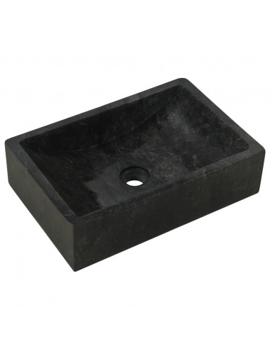 Mobile Vanità Bagno e Lavandini Marmo Nero Legno Massello Teak