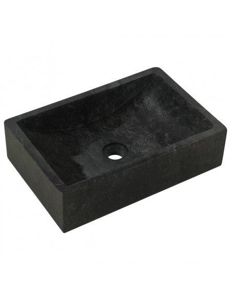 Mobile Vanità Bagno e Lavandini Marmo Nero Legno Massello Teak