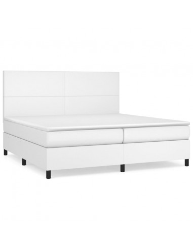 Giroletto a Molle con Materasso Bianco 200x200cm in Similpelle