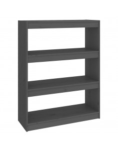 Libreria/Divisorio Grigio 80x30x103,5 cm in Massello di Pino 2