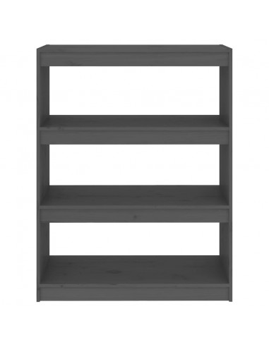 Libreria/Divisorio Grigio 80x30x103,5 cm in Massello di Pino