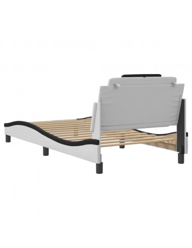 Giroletto con Luci LED Bianco e Nero 100x200 cm in Similpelle