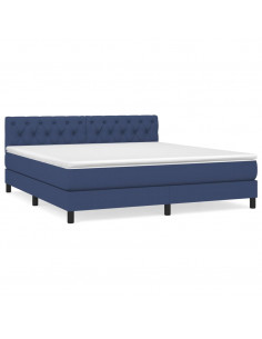 Giroletto a Molle con Materasso Blu 160x200 cm in Tessuto 2