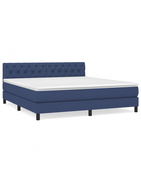 Giroletto a Molle con Materasso Blu 160x200 cm in Tessuto
