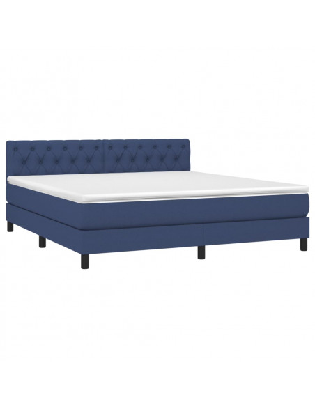 Giroletto a Molle con Materasso Blu 160x200 cm in Tessuto