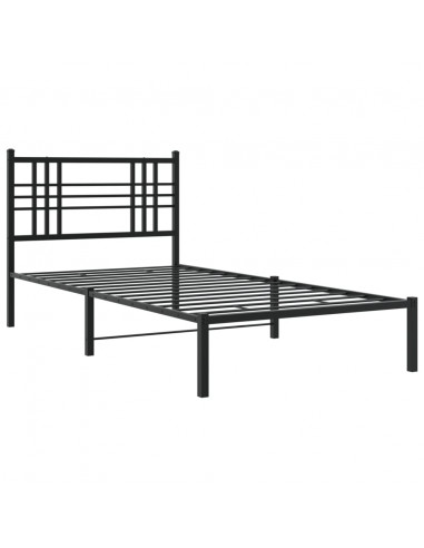 Giroletto con Testiera in Metallo Nero 100x190 cm