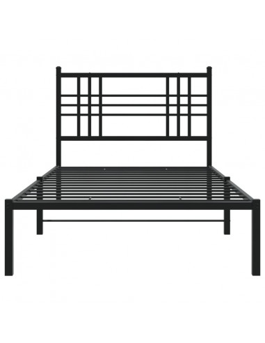 Giroletto con Testiera in Metallo Nero 100x190 cm