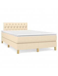 Giroletto a Molle con Materasso Crema 120x200 cm in Tessuto 2