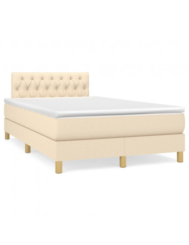 Giroletto a Molle con Materasso Crema 120x200 cm in Tessuto